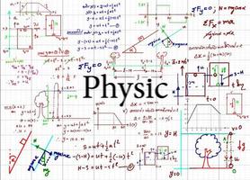 Physics  formulas drawn by hand on the background vector