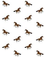 Vector seamless pattern of bay horses