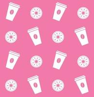 Seamless pattern of coffee and donuts vector