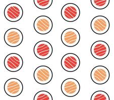 Vector seamless pattern of hand drawn sushi roll