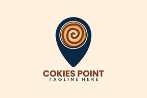 Flat modern cookies pin point logo template vector