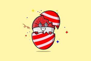 Cute cartoon Lychee coming out from easter Lychee vector