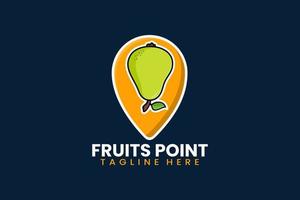 Flat modern pear pin point logo template vector