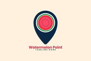 Flat modern watermelon pin point logo vector