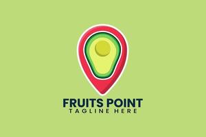 Flat modern avocado pin point logo template vector illustration