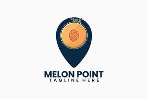 Flat modern melon pin point logo template vector