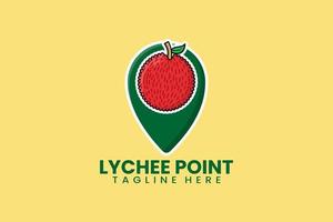 Flat modern lychee pin point logo template vector