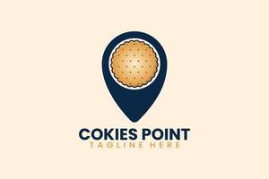 Flat modern cookies pin point logo template vector