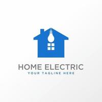 casa simple y única y componente eléctrico o imagen de iluminación icono gráfico diseño de logotipo concepto abstracto vector stock. se puede utilizar como un símbolo relacionado con la tecnología o la propiedad