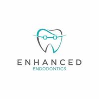 Simple and unique dental tooth with teeth braces and letter EE line art font image graphic icon logo design abstract concept vector stock. Can be used related to health or dental