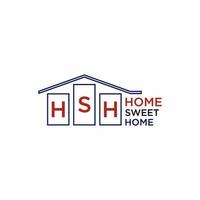 simple roof house, chart, and letter HSH font image graphic icon logo design abstract concept vector stock. Can be used related to property or trading