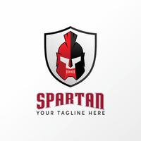 Simple and unique spartan or Gladiator helmet with hair image graphic icon logo design abstract concept vector stock. Can be used as a symbol related to warrior or sport