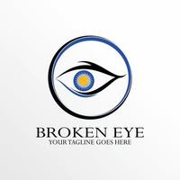 Simple and unique broken or retina eye in line art image graphic icon logo design abstract concept vector stock. Can be used as a symbol related to health or eye disease