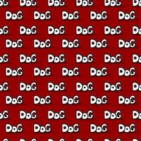 seamless pattern of text dog cartoon vector