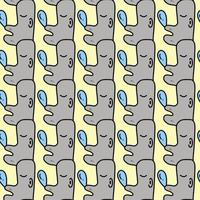 seamless pattern of cute monster cartoon vector