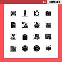 16 Creative Icons Modern Signs and Symbols of contact photo vegetable image box Editable Vector Design Elements