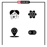 Solid Glyph Pack of 4 Universal Symbols of celebration talent development person navigation Editable Vector Design Elements