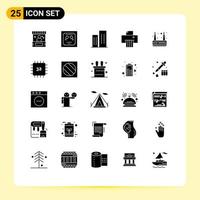 25 iconos creativos signos y símbolos modernos de trituradora dispositivo invitación rascacielos negocios elementos de diseño vectorial editables vector