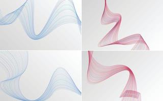 Collection of geometric minimal lines pattern set vector