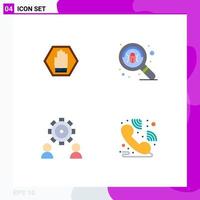 4 User Interface Flat Icon Pack of modern Signs and Symbols of stop configure traffic find preference Editable Vector Design Elements