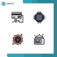 paquete de iconos de vector de stock de 4 signos y símbolos de línea para dispositivos de financiación de equipos de negocios etiquetan elementos de diseño de vector editables