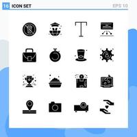 16 Creative Icons Modern Signs and Symbols of worker meeting family board marketing Editable Vector Design Elements