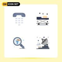 4 Creative Icons Modern Signs and Symbols of call stretcher device doctor find Editable Vector Design Elements