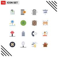 Pack of 16 Modern Flat Colors Signs and Symbols for Web Print Media such as location graph been information presentation Editable Pack of Creative Vector Design Elements