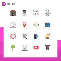 Mobile Interface Flat Color Set of 16 Pictograms of universe galaxy design file develop Editable Pack of Creative Vector Design Elements