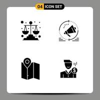 Creative Icons Modern Signs and Symbols of balance map scales megaphone plan Editable Vector Design Elements