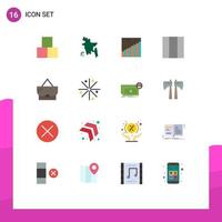 Set of 16 Vector Flat Colors on Grid for achievement fashion graph bag grid Editable Pack of Creative Vector Design Elements