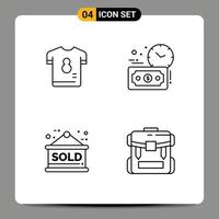 4 Universal Filledline Flat Colors Set for Web and Mobile Applications football sold shirt investment unavailable Editable Vector Design Elements