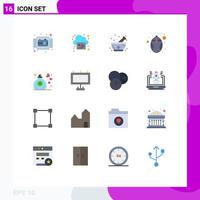 Universal Icon Symbols Group of 16 Modern Flat Colors of gift mouse cloud hardware natural Editable Pack of Creative Vector Design Elements