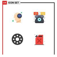 Pack of 4 Modern Flat Icons Signs and Symbols for Web Print Media such as connect infrared wifi signal support barrel Editable Vector Design Elements