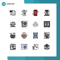 16 Creative Icons Modern Signs and Symbols of gdpr kitchen scale care kitchen baking Editable Creative Vector Design Elements