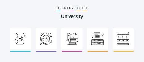 paquete de iconos de la línea universitaria 5 que incluye título. logro. ADN estrella. premio. diseño de iconos creativos vector