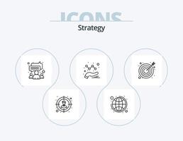 paquete de iconos de línea de estrategia 5 diseño de iconos. . administración. grafico. portapapeles. grafico vector