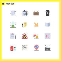 16 Flat Color concept for Websites Mobile and Apps back side smart phone payable phone material Editable Pack of Creative Vector Design Elements