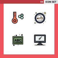 Universal Icon Symbols Group of 4 Modern Filledline Flat Colors of temperature blocks cigarette smoke school Editable Vector Design Elements