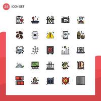 Universal Icon Symbols Group of 25 Modern Filled line Flat Colors of welder man game pad pencil Editable Vector Design Elements