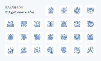 25 Ecology Blue icon pack vector