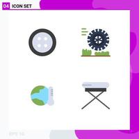 4 Flat Icon concept for Websites Mobile and Apps clothes hot friction earth chair Editable Vector Design Elements