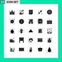 Modern Set of 25 Solid Glyphs Pictograph of internet socket pros plug minus Editable Vector Design Elements