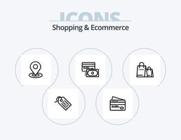 Shopping And Ecommerce Line Icon Pack 5 Icon Design. online. location pin. checklist. star. geo vector