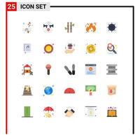 Pack of 25 creative Flat Colors of preferences control forest flame danger Editable Vector Design Elements