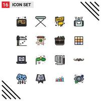 Mobile Interface Flat Color Filled Line Set of 16 Pictograms of technology cell interior mobile sale tag Editable Creative Vector Design Elements