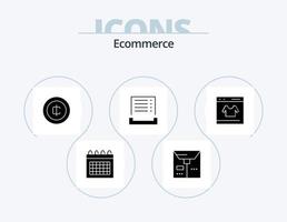 Ecommerce Glyph Icon Pack 5 Icon Design. online. card. coin. receipt. cash vector