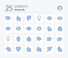 Human 25 Blue Color icon pack including click. human. male. face. vision vector