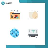 4 Creative Icons Modern Signs and Symbols of printing internet breakfast food diamond Editable Vector Design Elements