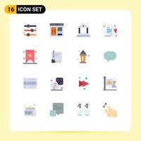 16 Universal Flat Color Signs Symbols of price star web diploma back to school Editable Pack of Creative Vector Design Elements